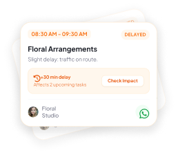 Floral arrangement delay preview